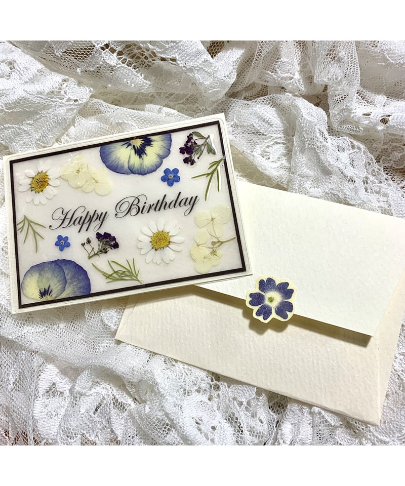 SAIKA 本物のお花の入ったメッセージカードs（封筒＆花シール