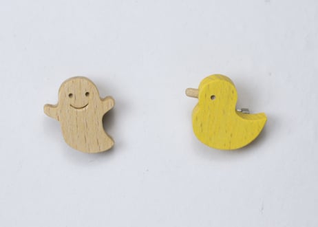 「 おばけとひよこのブローチ 」～子供にも大人にも人気