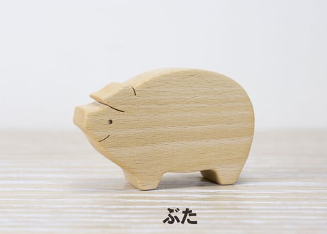 「 どうぶつのラトル 」～やさしさが伝わる木のおもちゃ 【 はりねずみ・かば・うま・ぶた 】