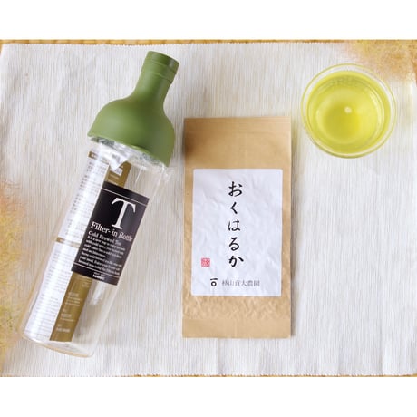 桜葉が香る飲みやすい煎茶「おくはるか」40gとフォルターインボトルセット