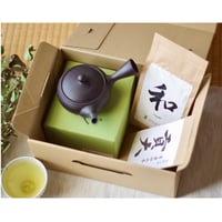 内祝いや敬老の日に！芽重型仕立て煎茶「貢大」10g＆「和」200ｇ＆常滑急須のギフトセット