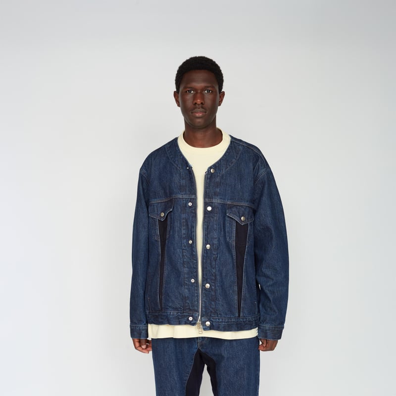 microwave ベロアリボン デニムジャケット ベルベット オーバーサイズ