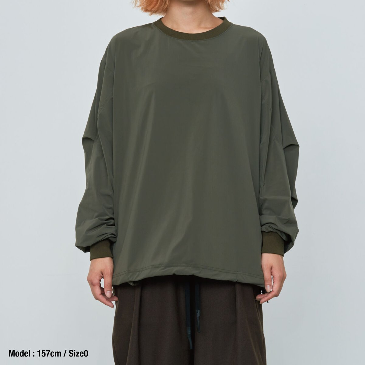 BOX STRETCH SMOCK L/S (OLIVE) | UNTRACE