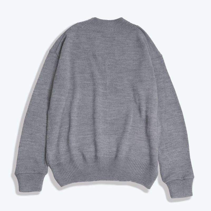 JAZZ V-NECK KNIT SWEATER (HEATHER GREY) | UNTRACE