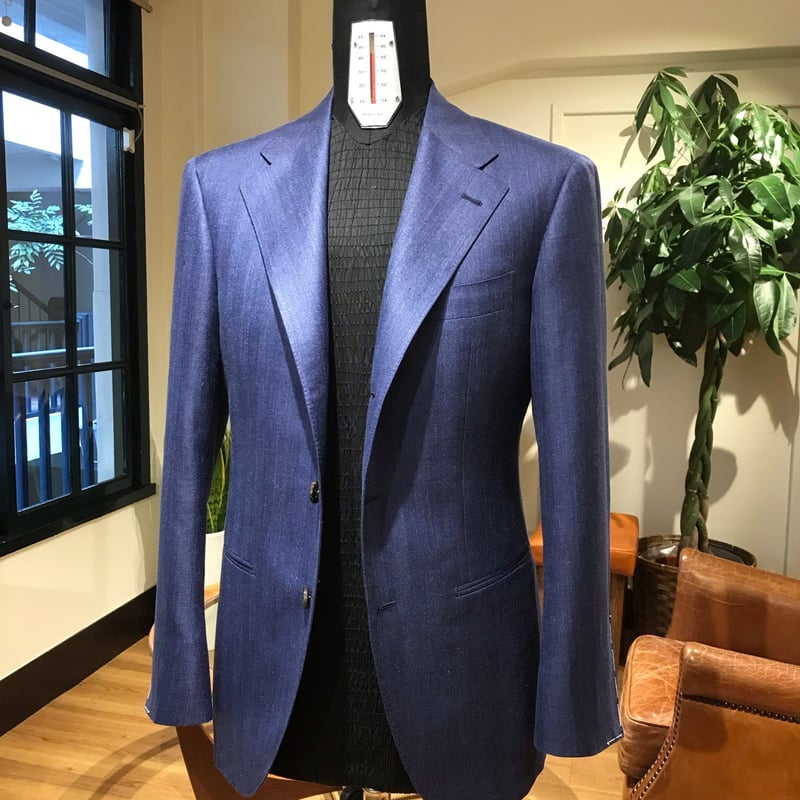 Raffaniello ネイビー　ジャケット Navy Herringbone jacket | Sartoria Raffaniello