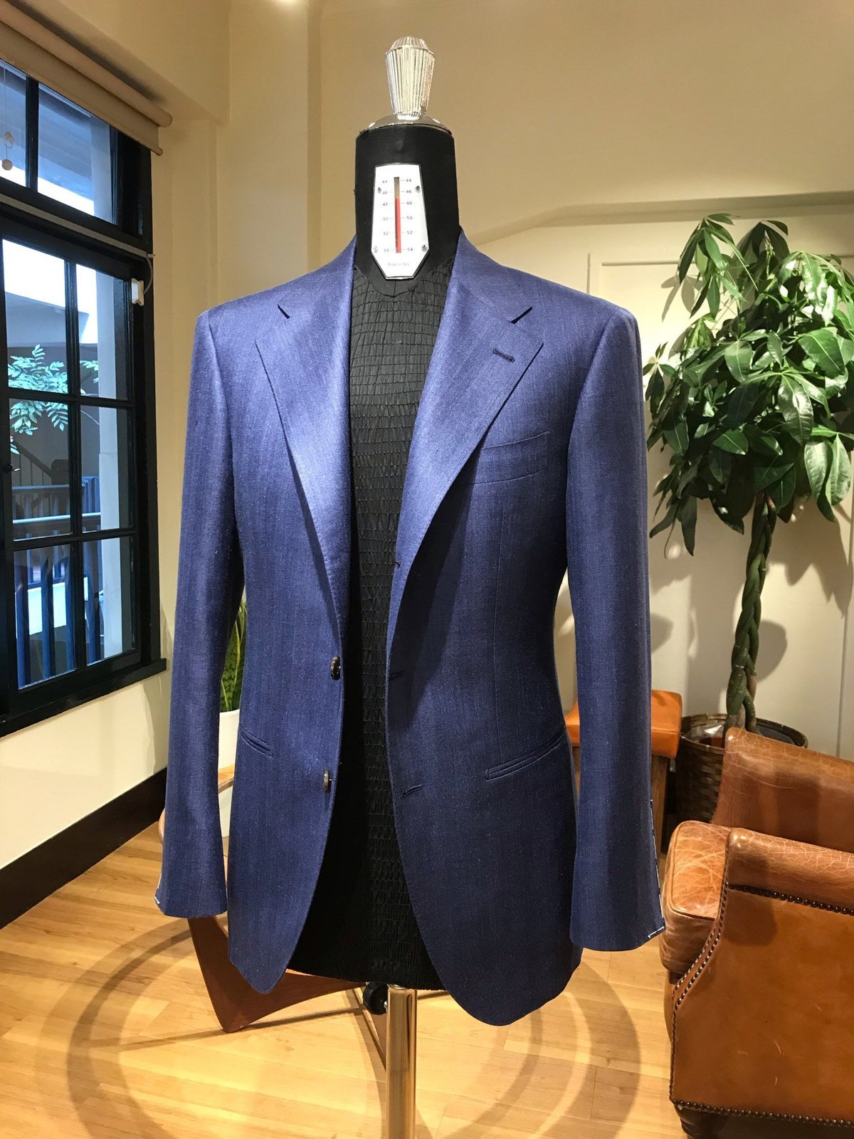 Navy Herringbone jacket | Sartoria Raffaniello