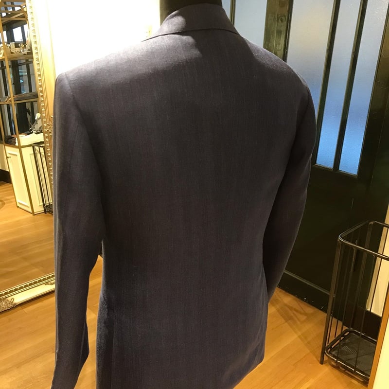 Navy Herringbone jacket | Sartoria Raffaniello