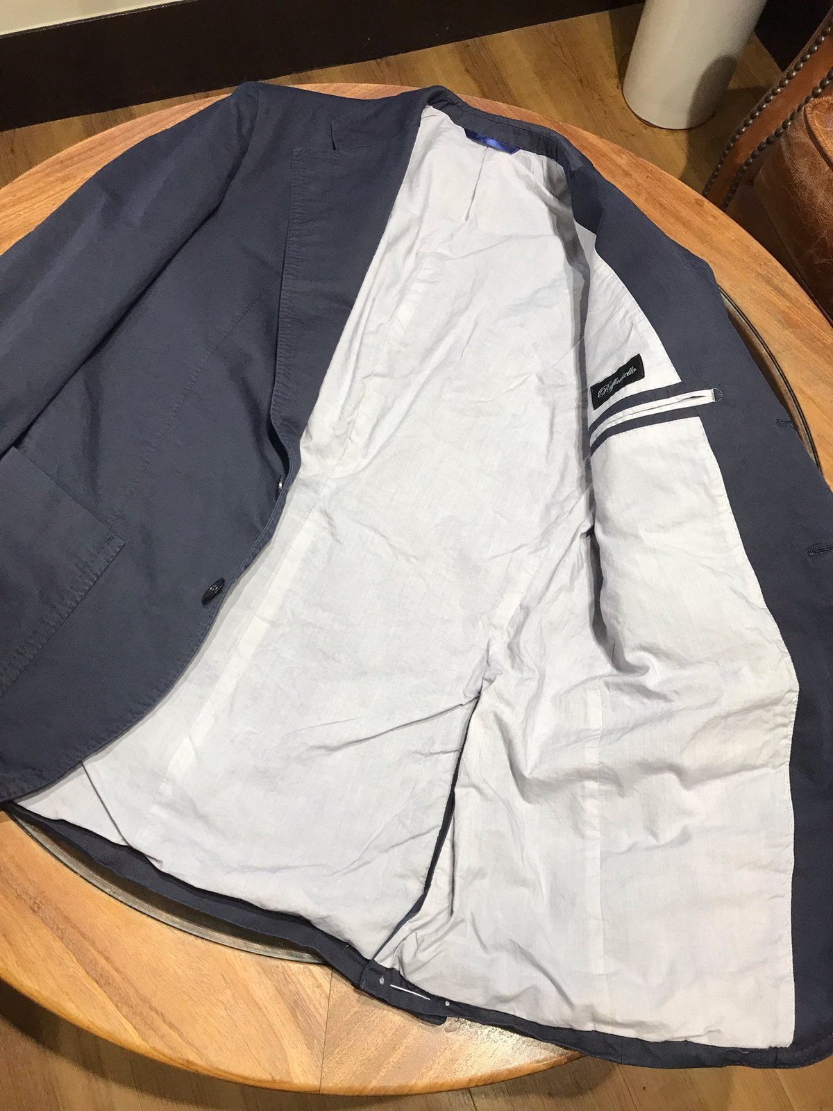 Navy washed cotton suit | Sartoria Raffaniello