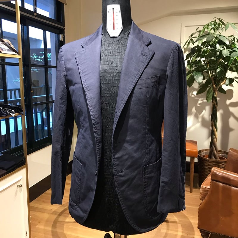 Navy washed cotton suit | Sartoria Raffaniello