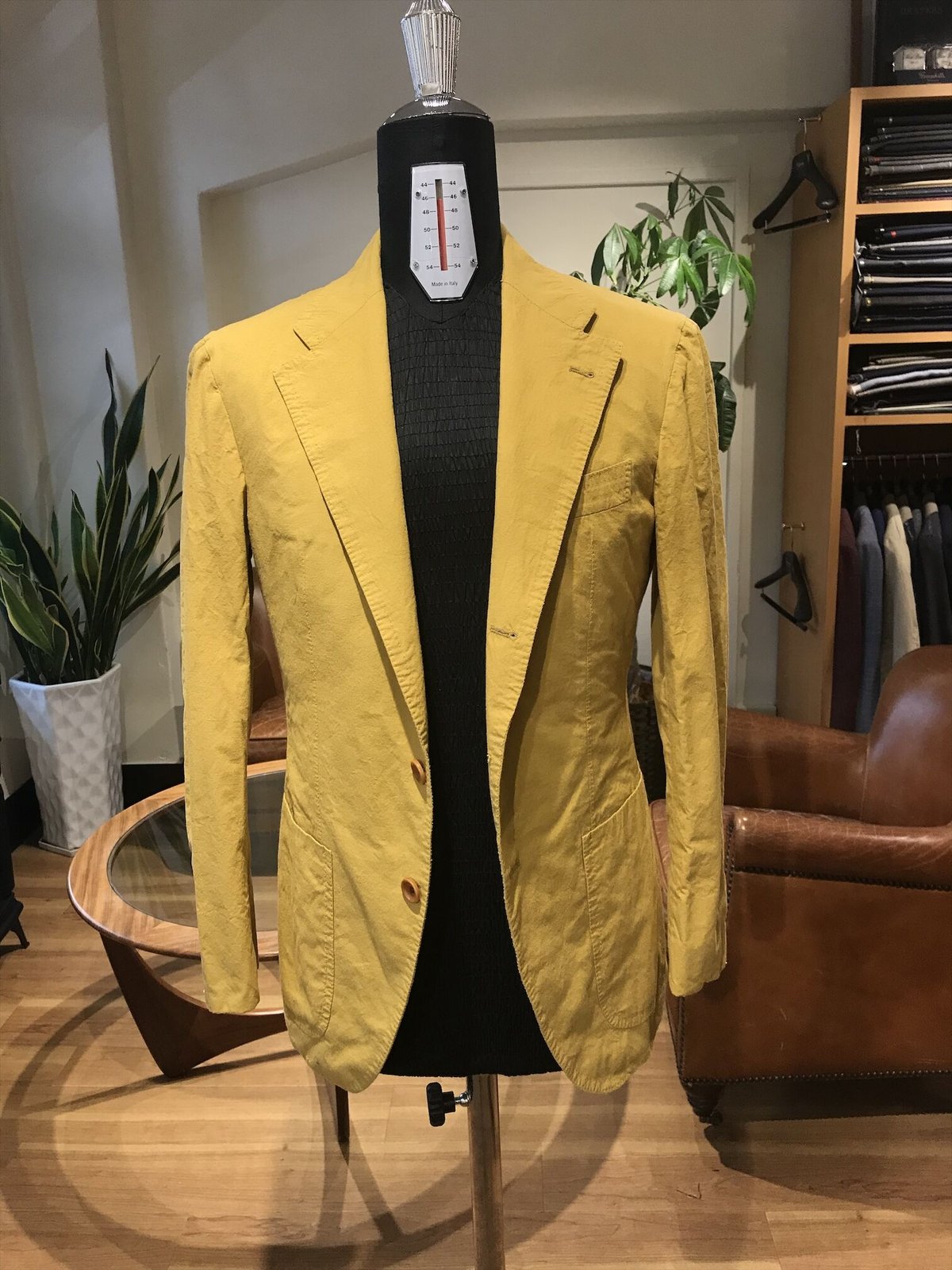 Washed Cotton Yellow Suit | Sartoria Raffaniello