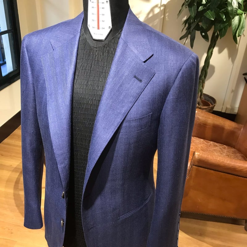 Navy Herringbone jacket | Sartoria Raffaniello