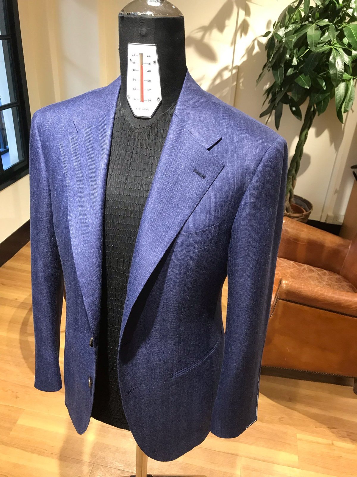 Navy Herringbone jacket | Sartoria Raffaniello