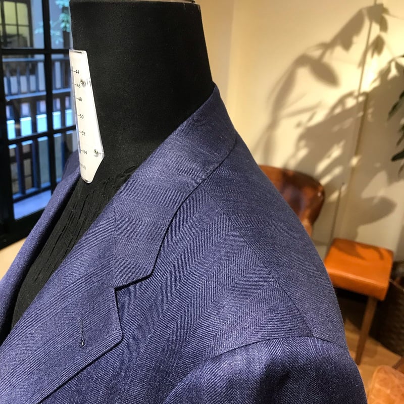 Raffaniello ネイビー　ジャケット Navy Herringbone jacket | Sartoria Raffaniello