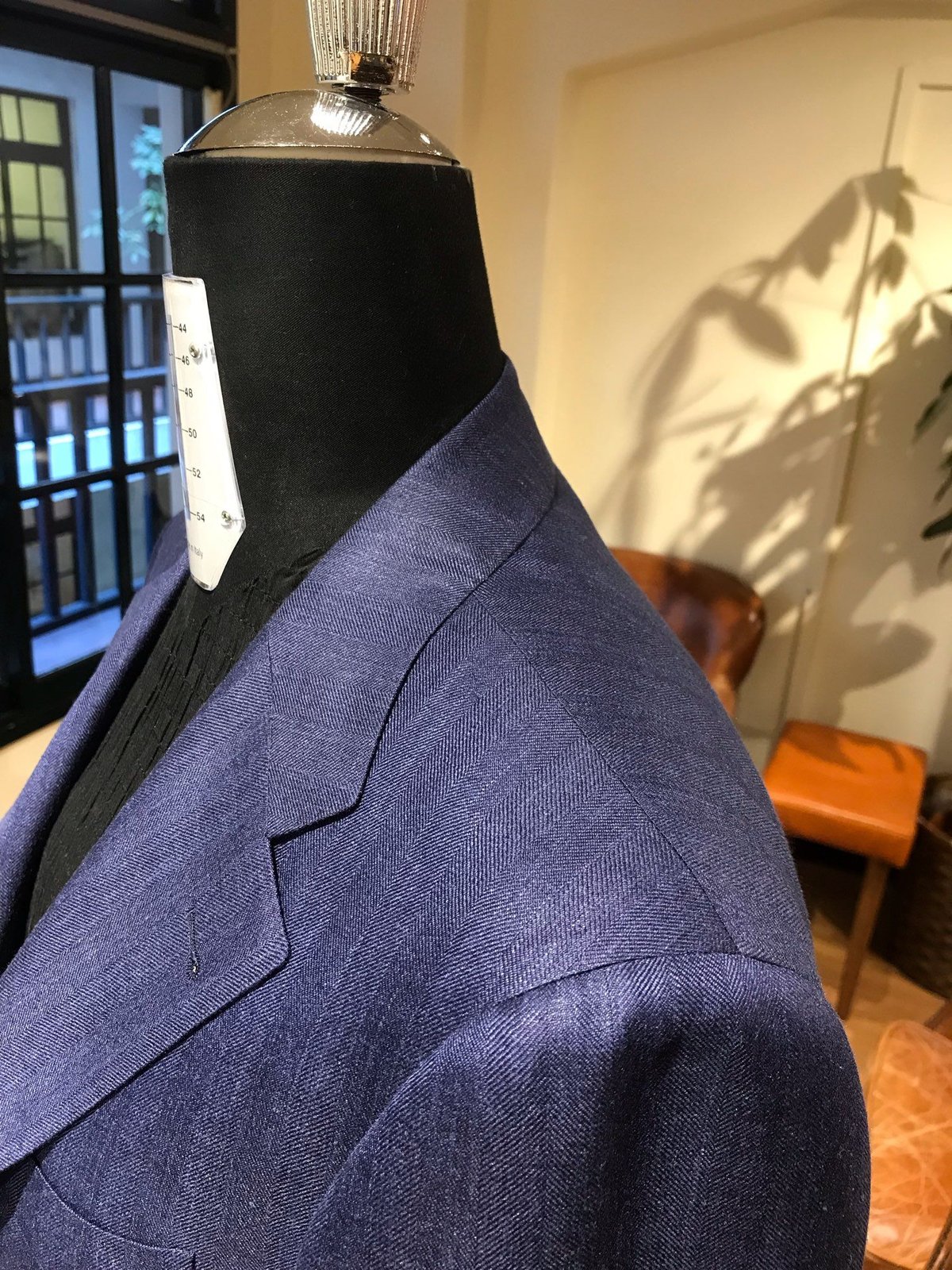 Navy Herringbone jacket | Sartoria Raffaniello