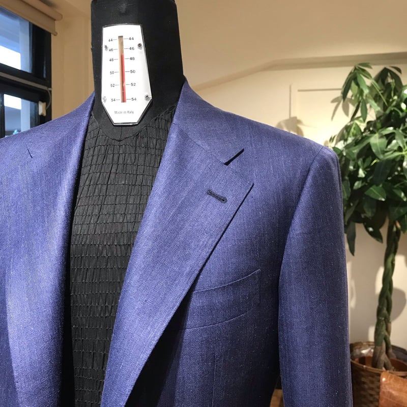 Navy Herringbone jacket | Sartoria Raffaniello