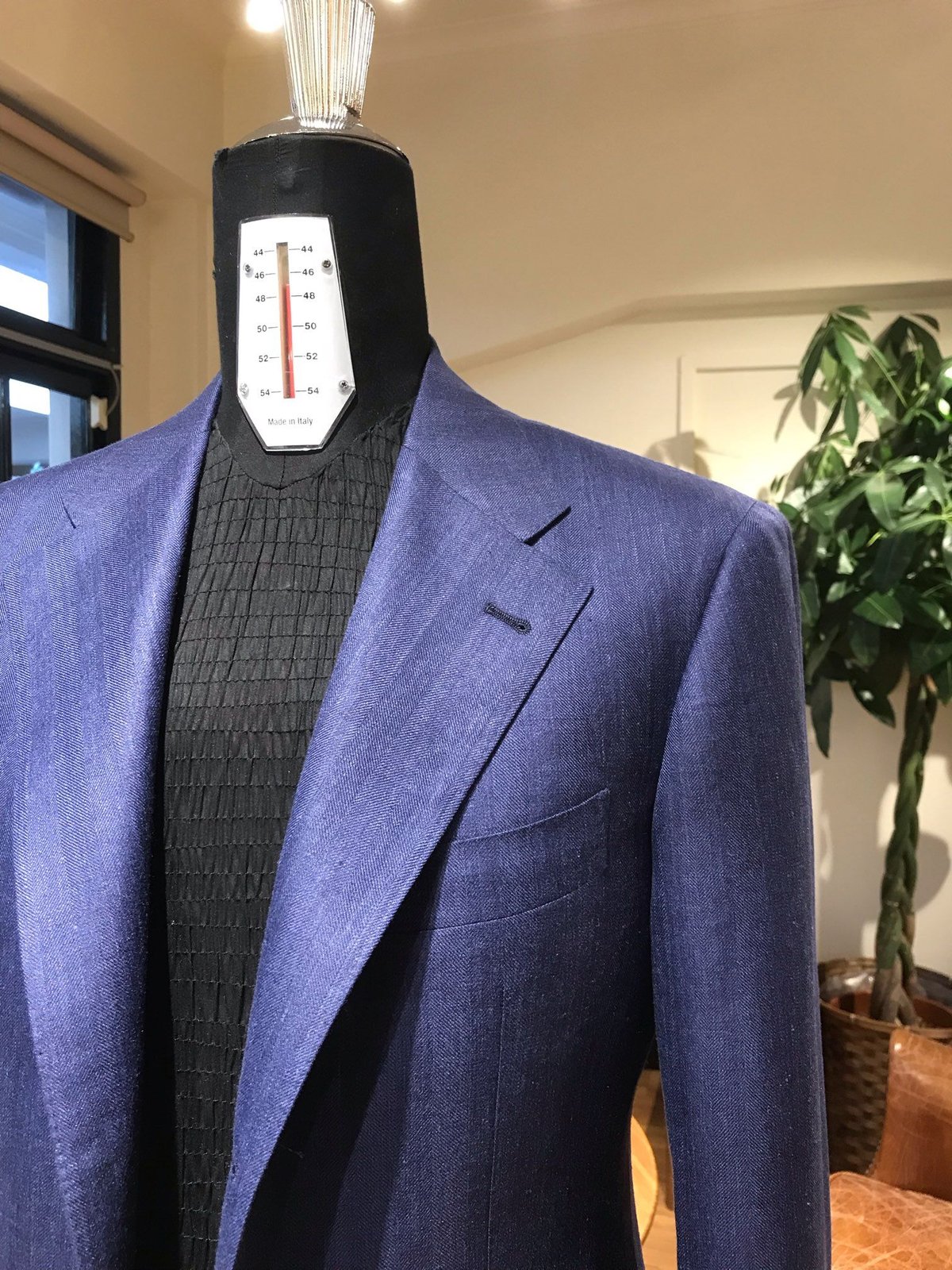 Navy Herringbone jacket | Sartoria Raffaniello