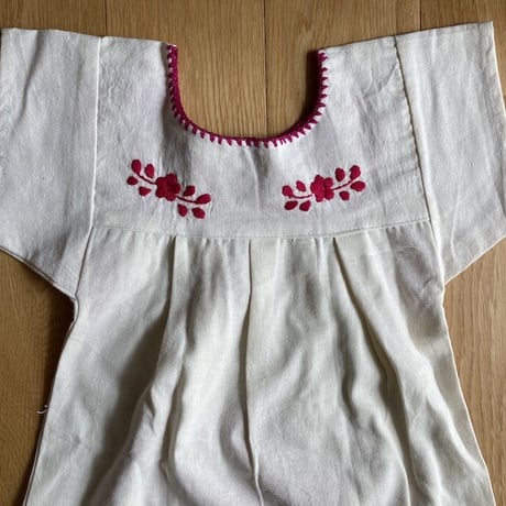 【1-2歳サイズ ピンク】キッズ メキシカン刺繍 ワンピース