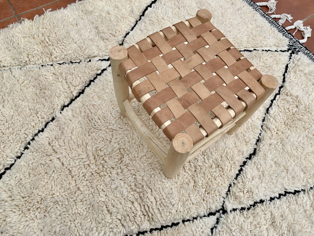 モロッコ レザー スツール イス オットマン プフ 5 | Boawid