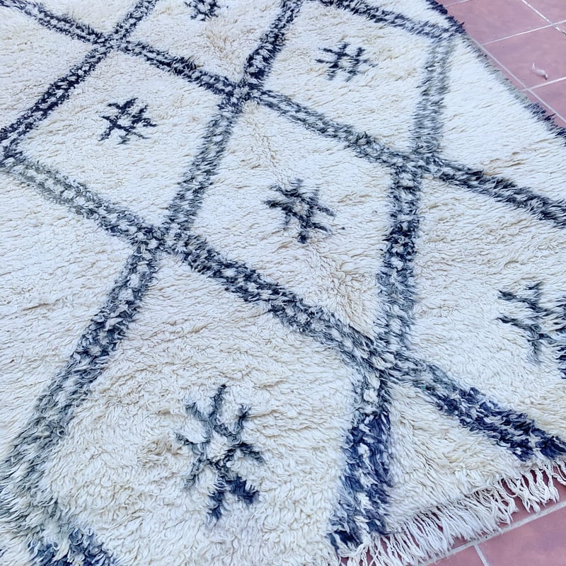 モロッコ ベニワレン Beniourain ラグ 約98×147cm MOROCCAN RUG VINTAGE(ビンテージモロッコラグ) 