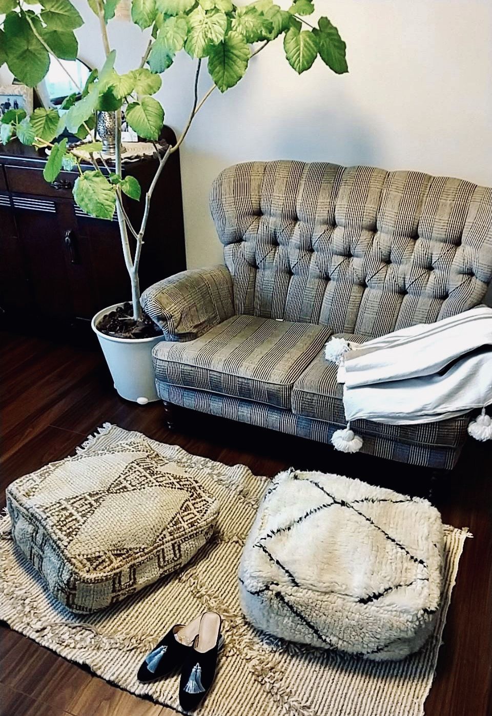 モロッコ　ヴィンテージベニワレン　プフ　B ラスト　1点 モロッコ ベニワレン ビンテージ オットマン プフpouf 4 | Boawid