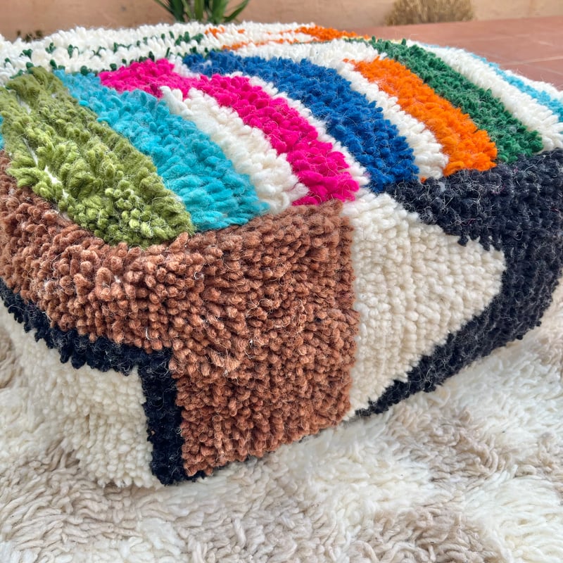 モロッコ　プフ　pouf アジラル　オットマン クッション　ラグ モロッコ プフ pouf アジラル オットマン クッション ラグ 136