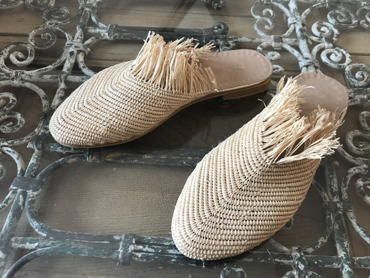 値下げCALLA parisモロッコサンダルサボrokuロクビューティ＆ユース モロッコ ラフィアシューズ サンダル 5 | Boawid