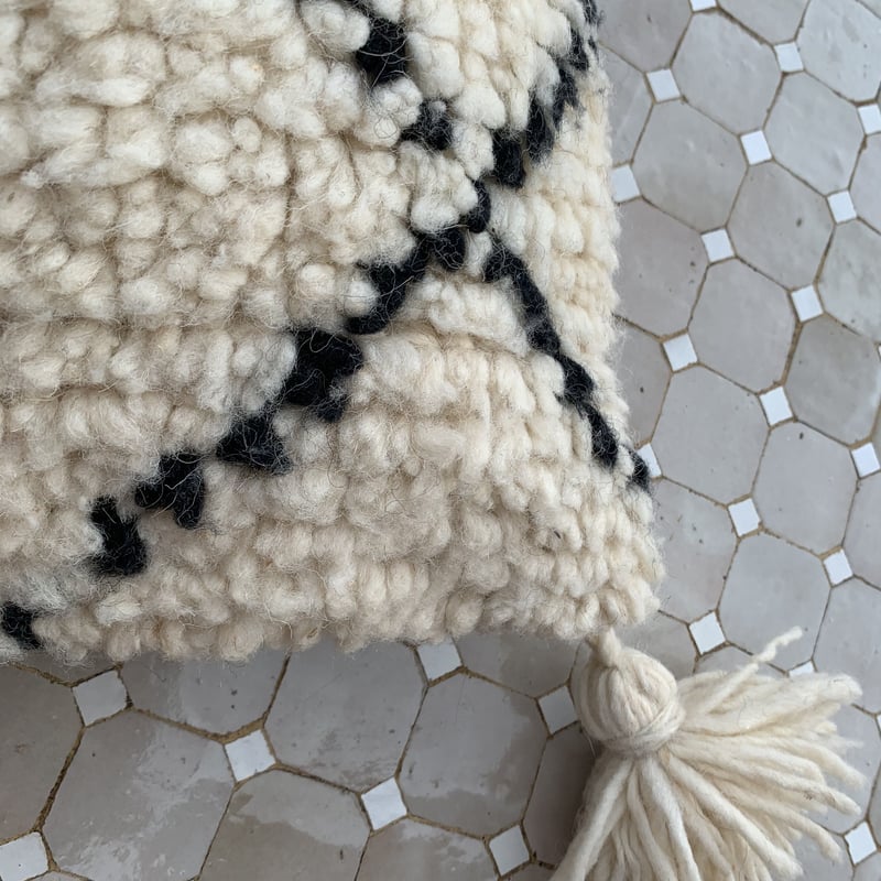 モロッコ ベニワレン Beniourain クッションカバー 白 1 | Boawid