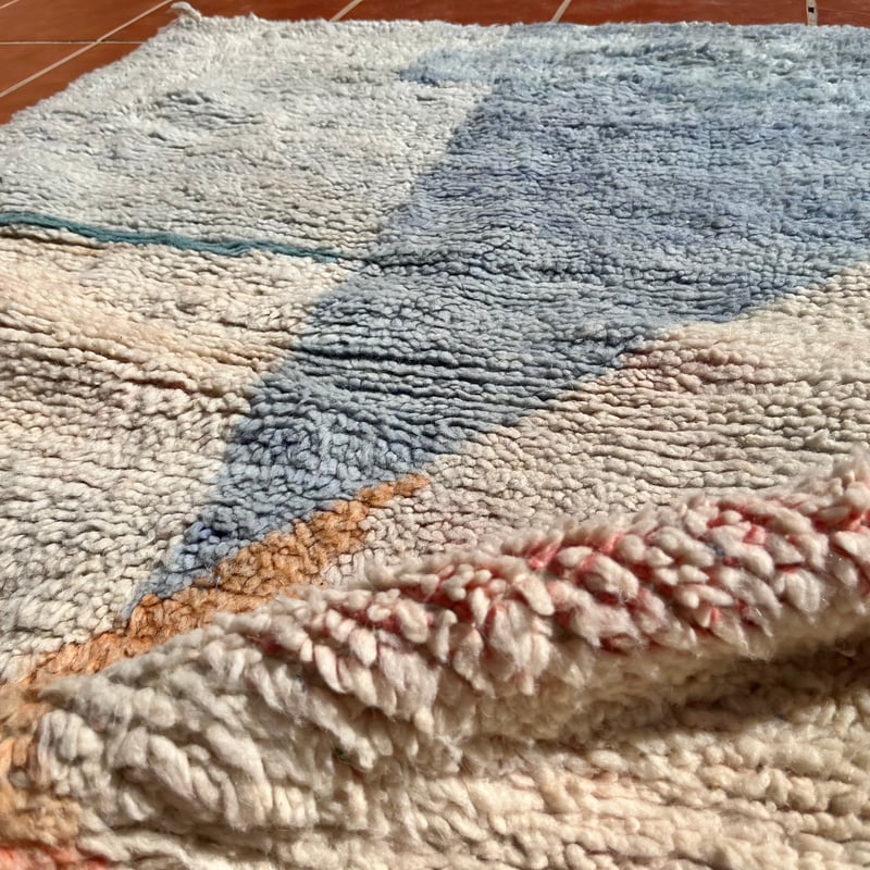 モロッコ ラグ カーペット 絨毯 ブジャド 淡いパステルカラー 15 | Boawid 