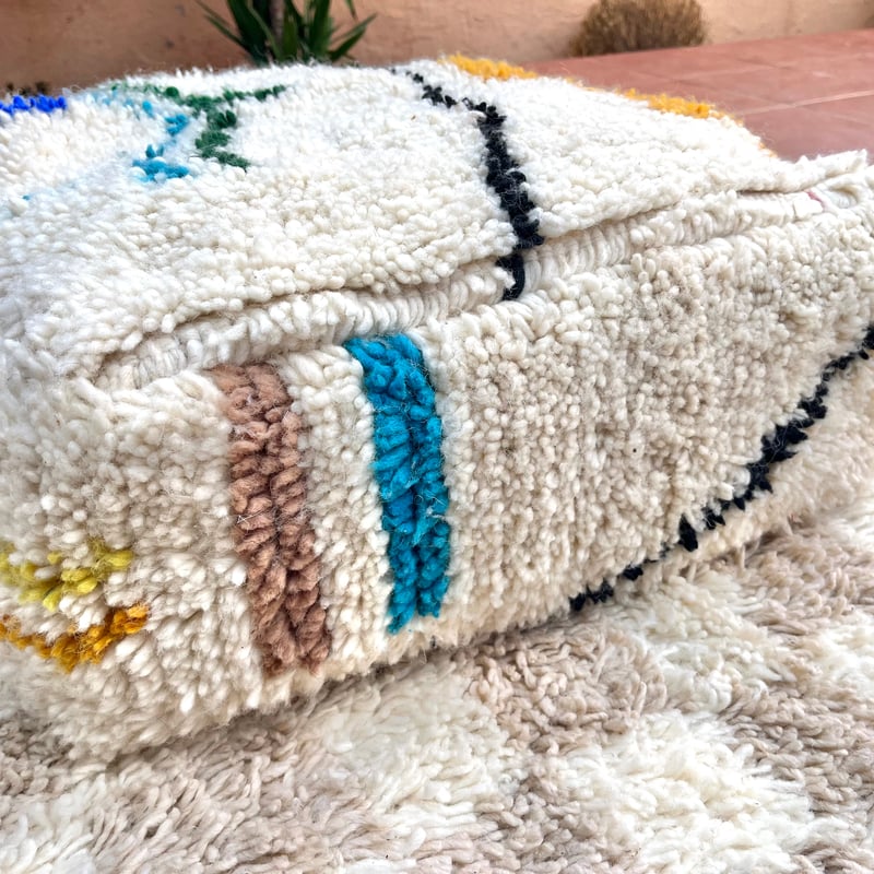 モロッコプフpouf アジラルオットマン クッションラグ135