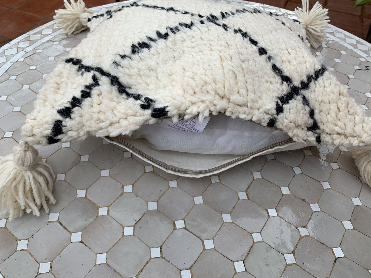 モロッコ ベニワレン Beniourain クッションカバー 白 1 | Boawid