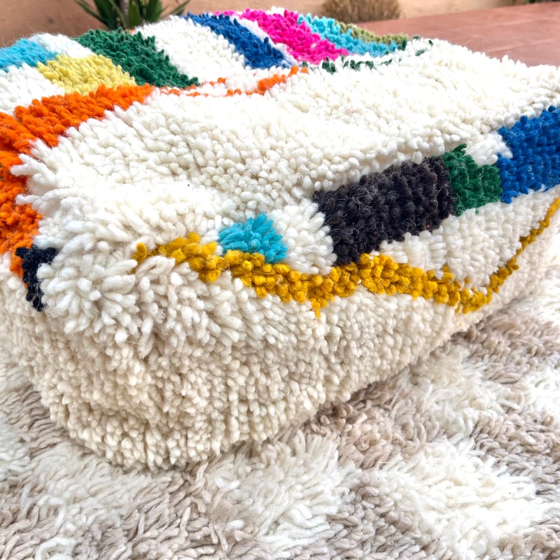 モロッコ プフ pouf アジラル オットマン クッション ラグ 136