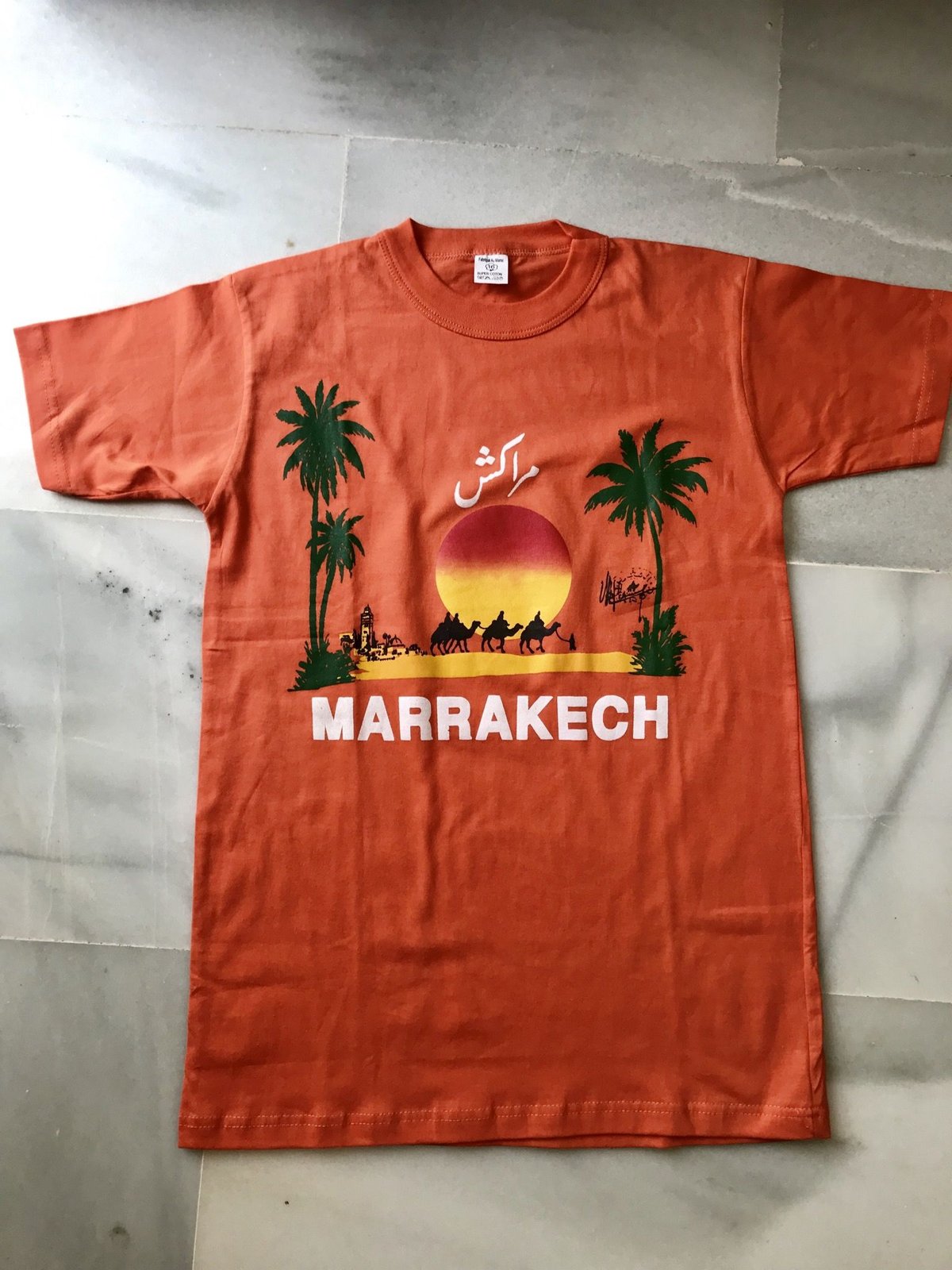 モロッコ マラケシュTシャツ オレンジ M-L | Boawid