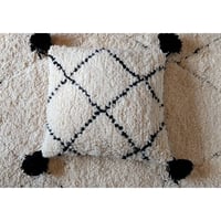 モロッコ ベニワレン Beniourain クッションカバー プフ ラグ 黒 3