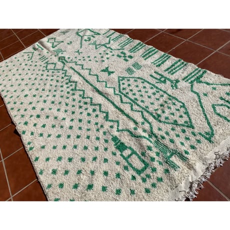 モロッコ ラグ カーペット　絨毯　アジラル ベニワレン　グリーン　11