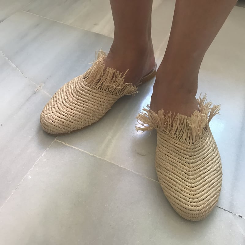 モロッコ ラフィアシューズ サンダル 5 | Boawid