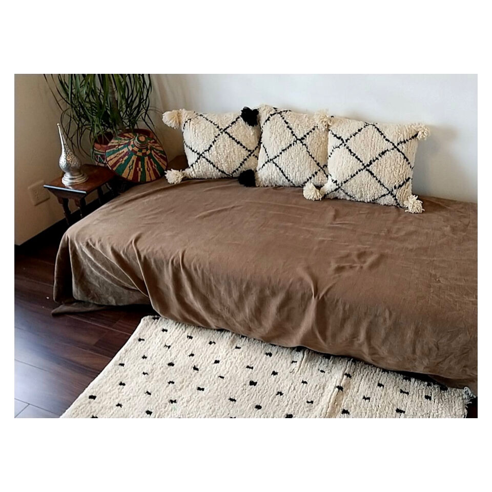 ベニワレン　クッションカバー　2個セット　モロッコ モロッコ ベニワレン Beniourain クッションカバー 白 2 | Boawid