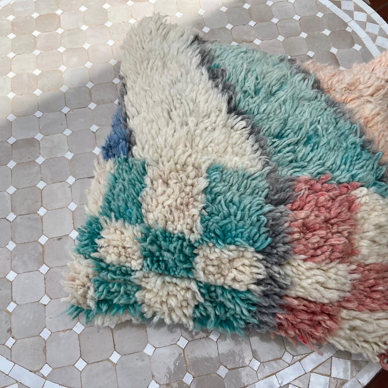 モロッコ　ブジャド　ラグ　絨毯　クッション　プフ モロッコ ブジャド クッション クッションカバー プフ ラグ 191 | Boawid