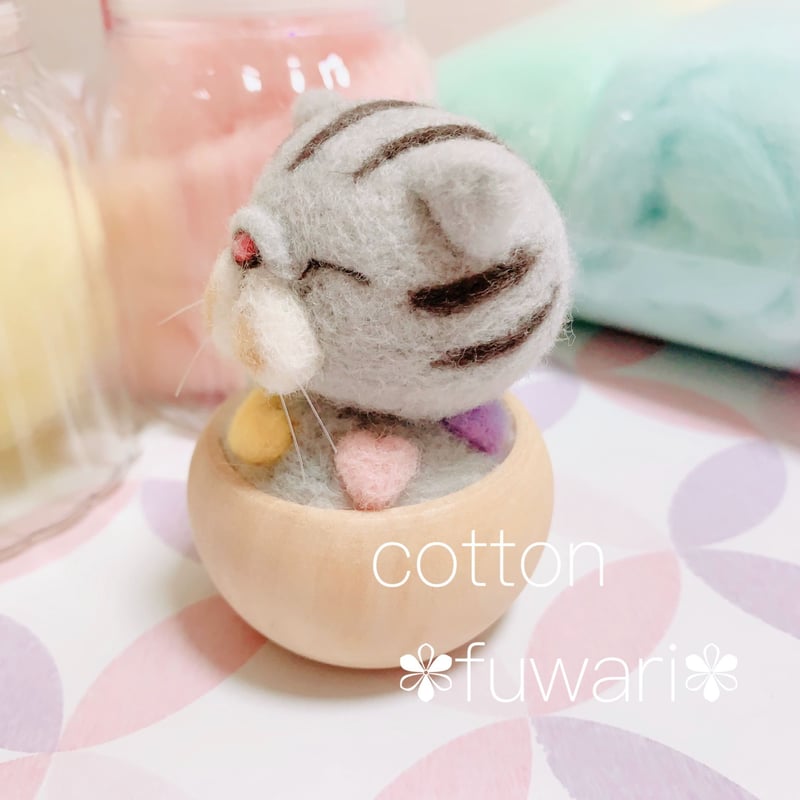 ♡ぶさかわ猫ちゃん ピンクッション♡ | cotton fuwari