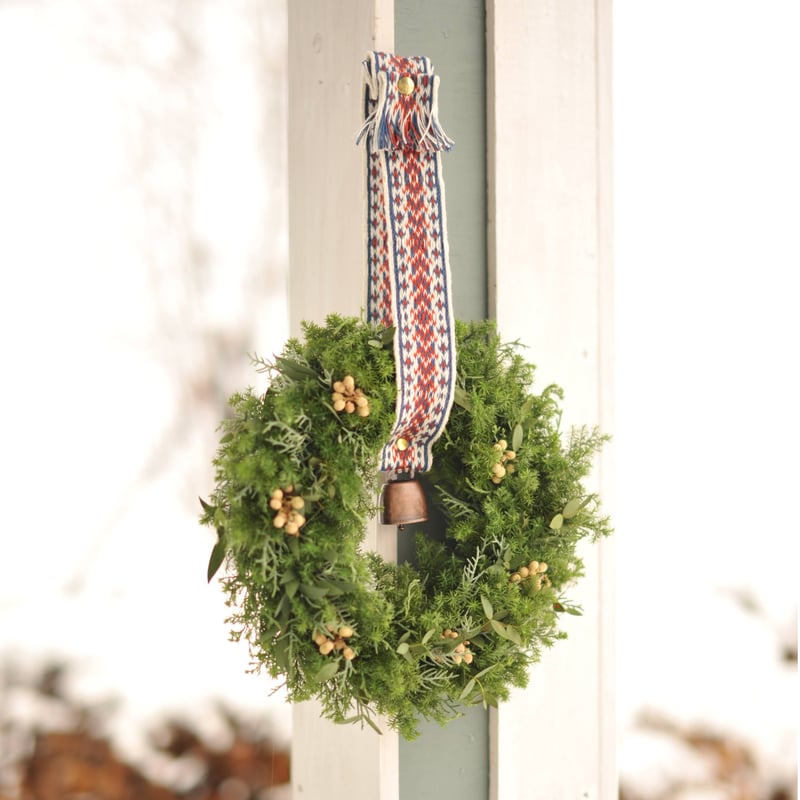 salviaオリジナル]フレッシュグリーンクリスマスリース＋カード織ベル