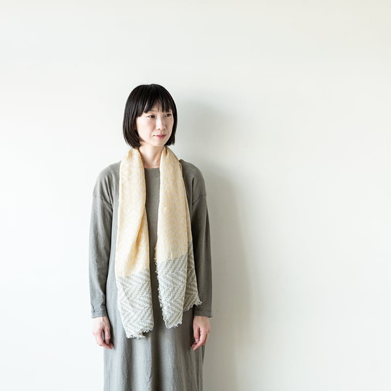 グランマストール / コットンシルク / シングル /オリーブ×イエロー