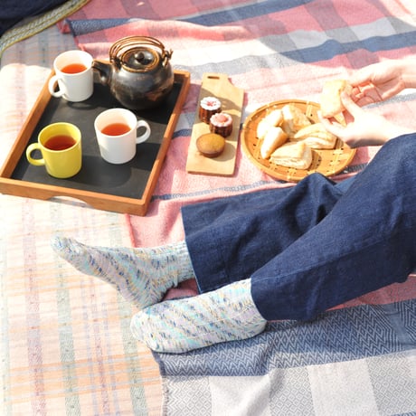 ざっくり編みくつした／和紙／おおきめサイズ