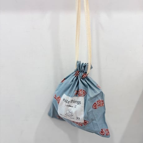 【nice things】コットンシャツ（魚 水色）