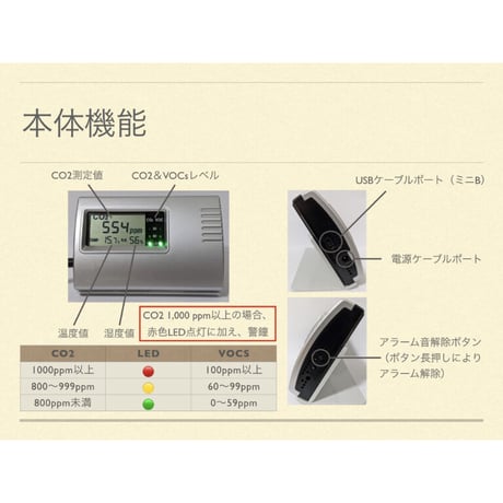 IAQモニター エアチェッカー 「MB-350V」 （CO2二酸化炭素濃度、温度、湿度、VOCs揮発性有機化合物、測定器）