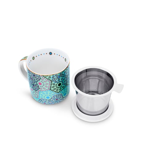 T2 紅茶　マグ&インフューザー　Moroccan Tealeidoscope Aqua Mug With Infuser　 Aqua