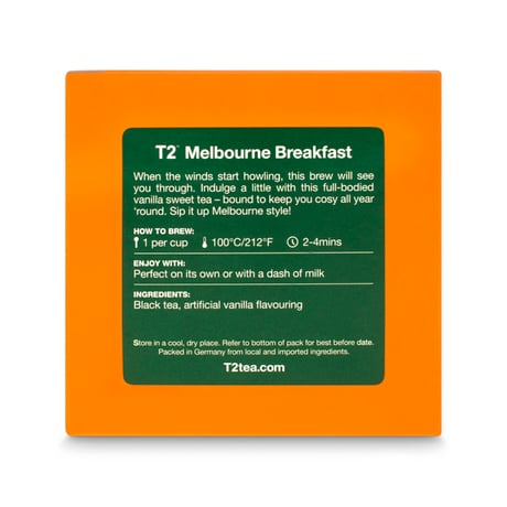 T2 紅茶 Melbourne Breakfast（メルボルン・ブレックファスト）茶葉 100g 箱タイプ