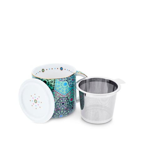 T2 紅茶　マグ&インフューザー　Moroccan Tealeidoscope Aqua Mug With Infuser　 Aqua