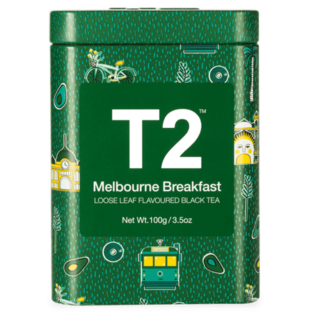 T2 紅茶 Melbourne Breakfast（メルボルン・ブレックファスト）茶葉 100g 缶タイプ