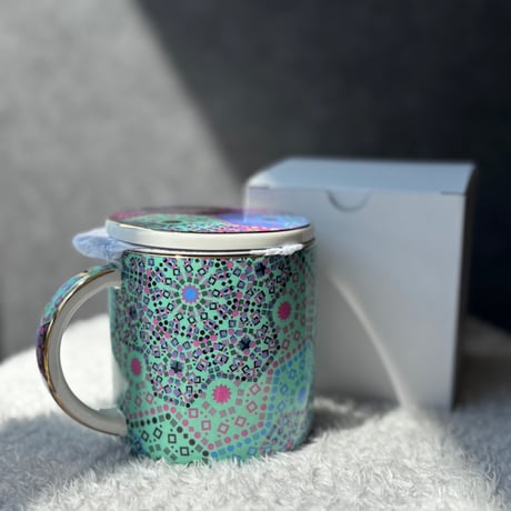 T2 紅茶　マグ&インフューザー　Moroccan Tealeidoscope Aqua Mug With Infuser　 Aqua
