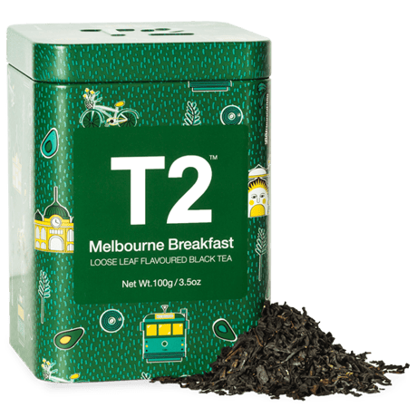 T2 紅茶 Melbourne Breakfast（メルボルン・ブレックファスト）茶葉 100g 缶タイプ