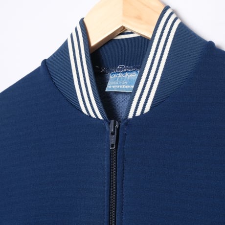 60s Vintage adidas Ventex Collarless Track Jacket Early World Mark Navy（Made in France）